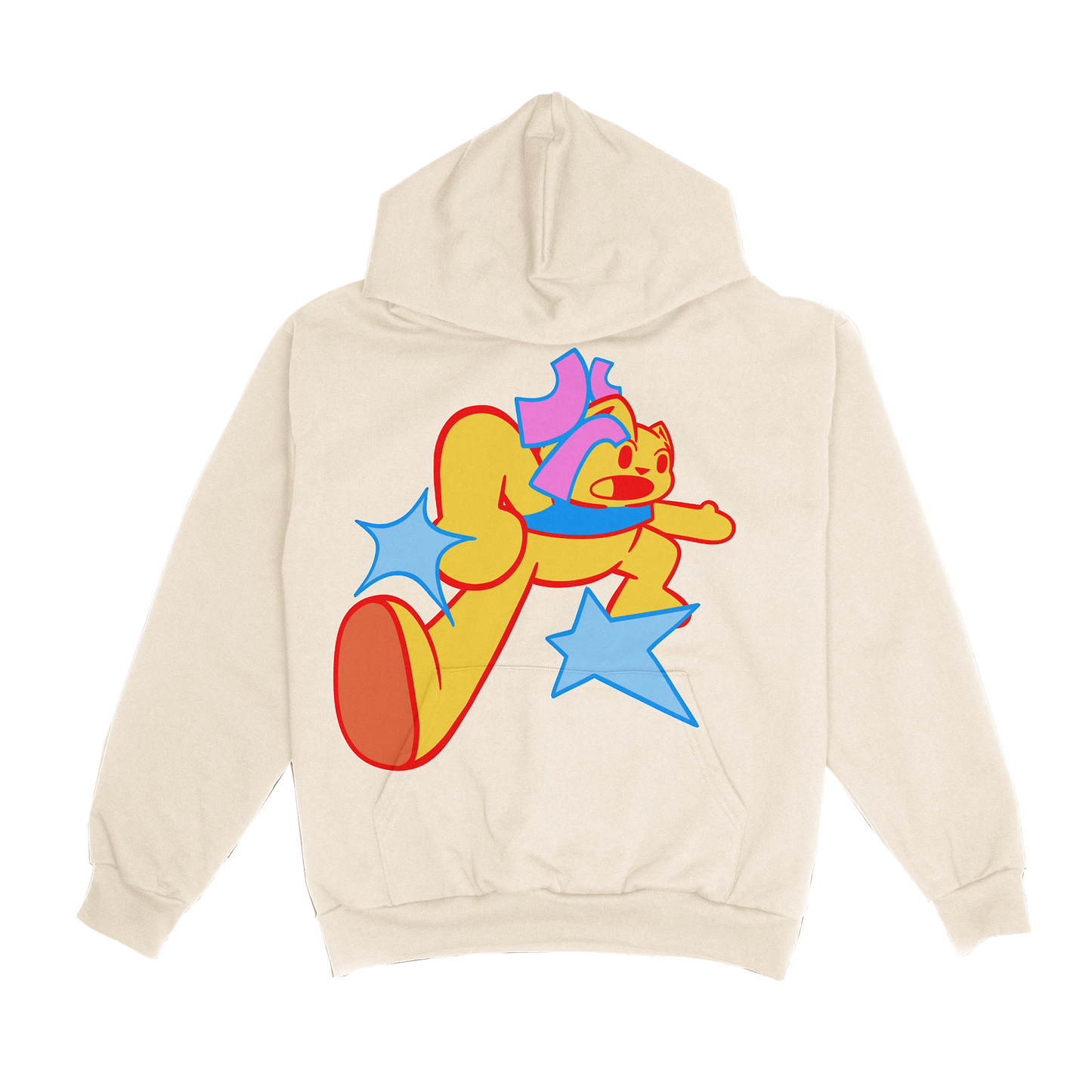 BIG CAT HOODIE - CREAM