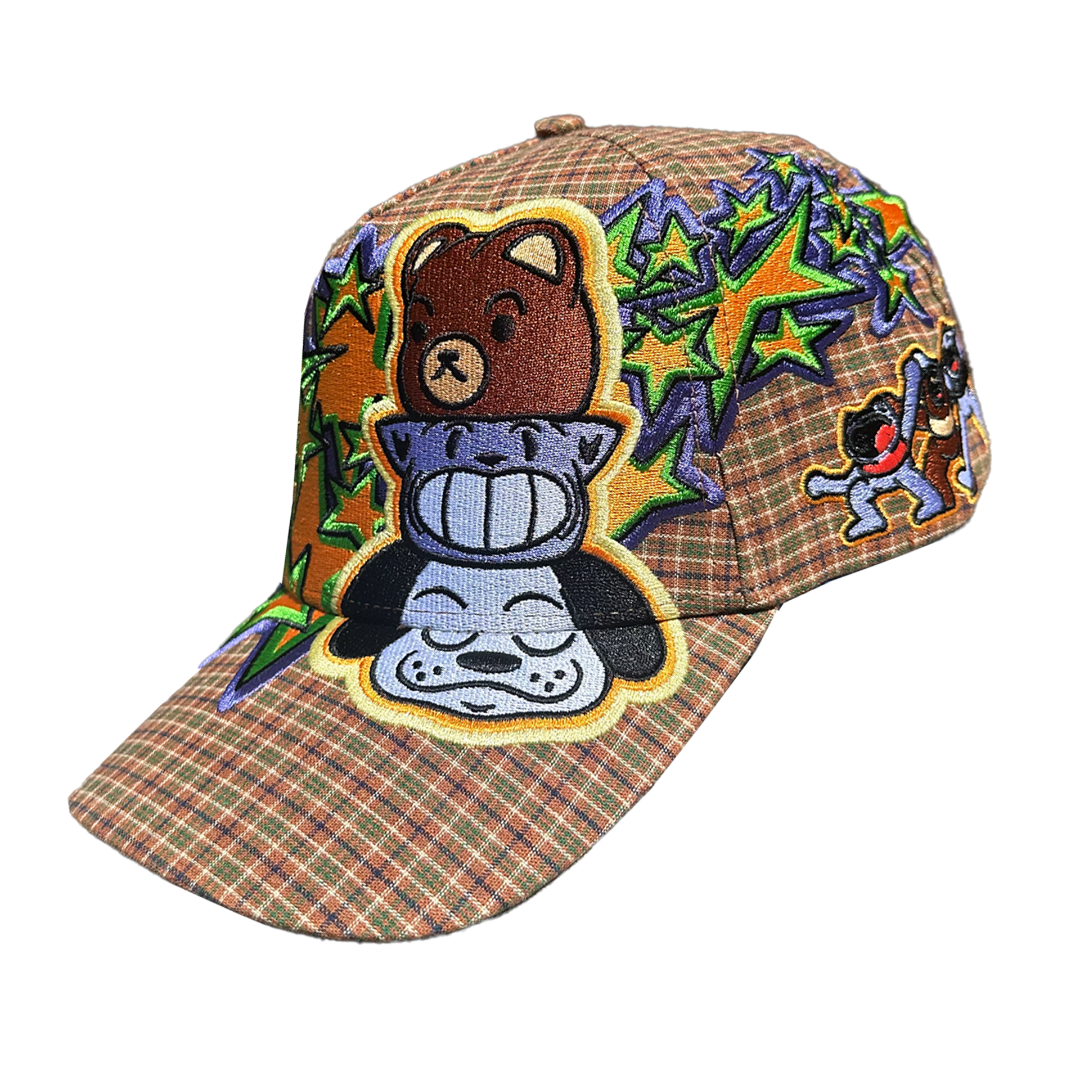 I LOVE LATINAS HAT - BROWN PLAID
