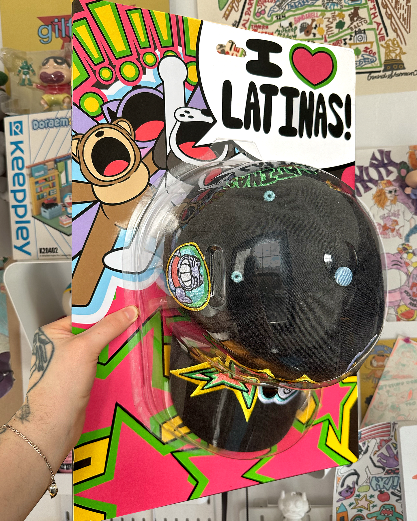 I LOVE LATINAS HAT - WASHED BLACK