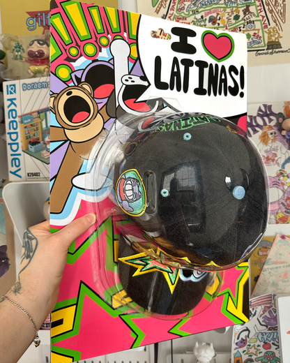 I LOVE LATINAS HAT - WASHED BLACK