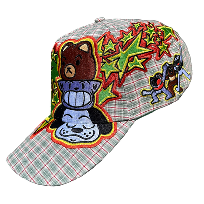 I LOVE LATINAS HAT - GREEN PLAID