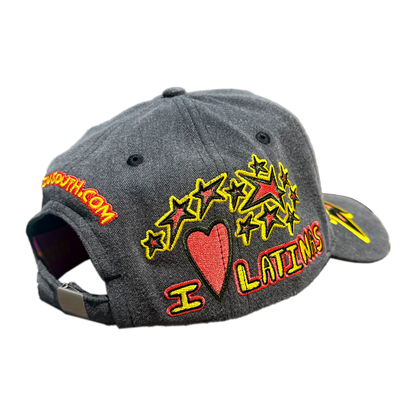 I LOVE LATINAS HAT - WASHED BLACK
