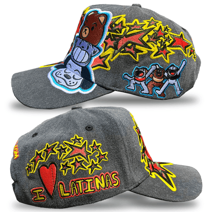 I LOVE LATINAS HAT - WASHED BLACK