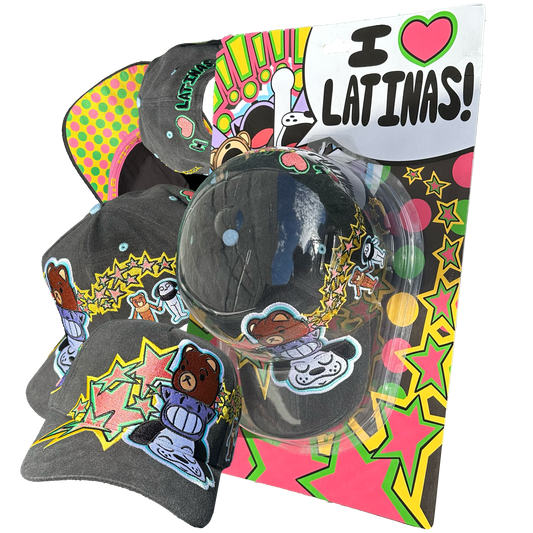 I LOVE LATINAS HAT - WASHED BLACK