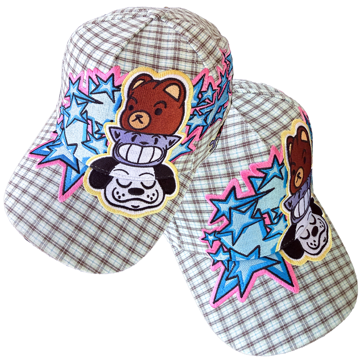 I LOVE LATINAS HAT - BLUE PLAID