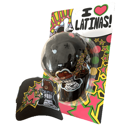 I LOVE LATINAS HAT - WASHED BLACK