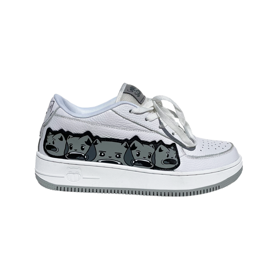 WHITE ANIMATED CAT SHOE